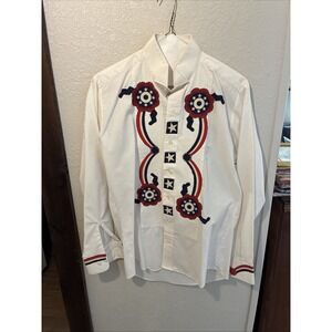 Vintage Chaplin Shirt Mens Small Patriotic Eagle On The Back Western 90s USA